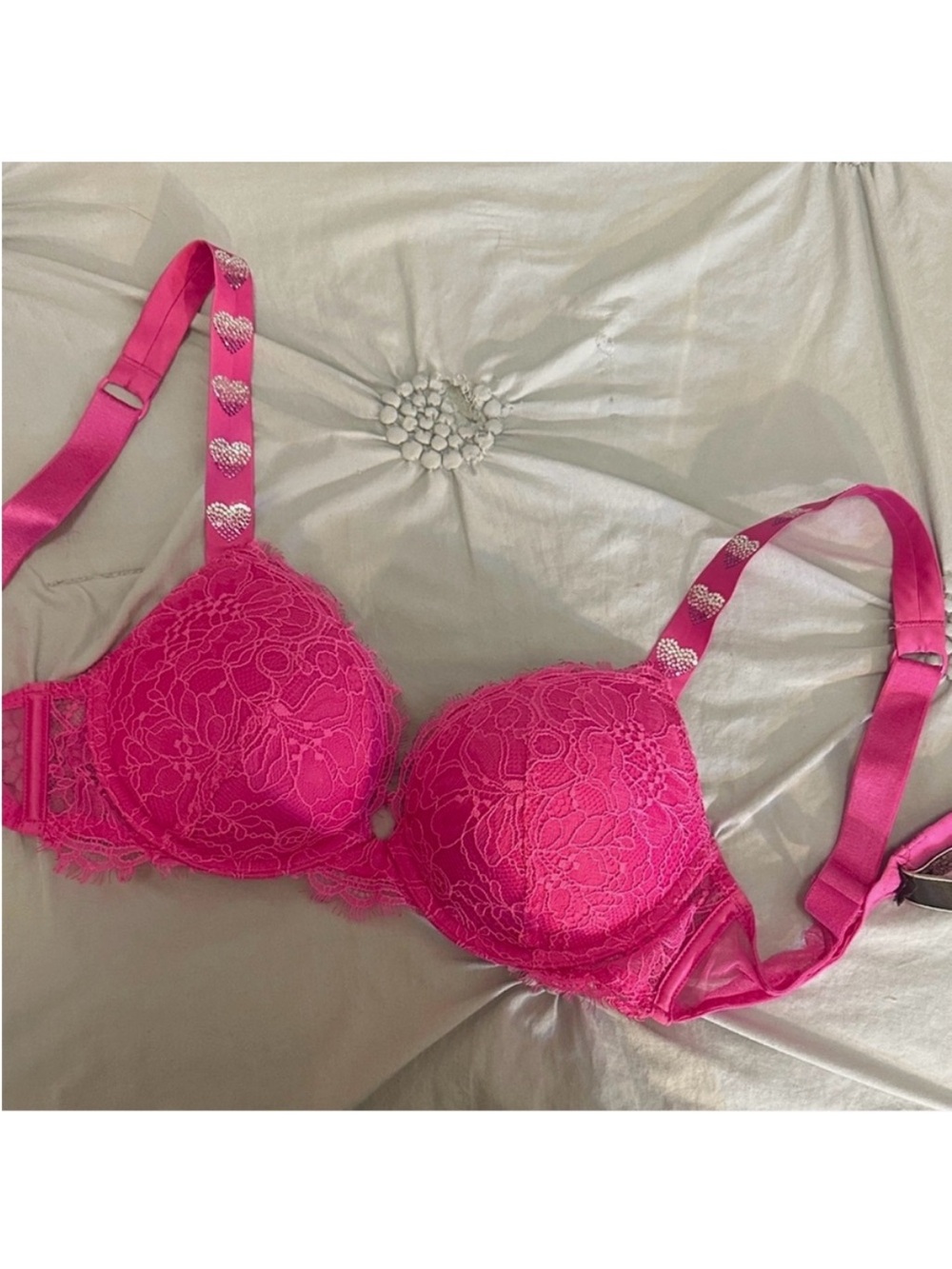 Victoria's Secret Hot Pink Lace Push-Up Bra